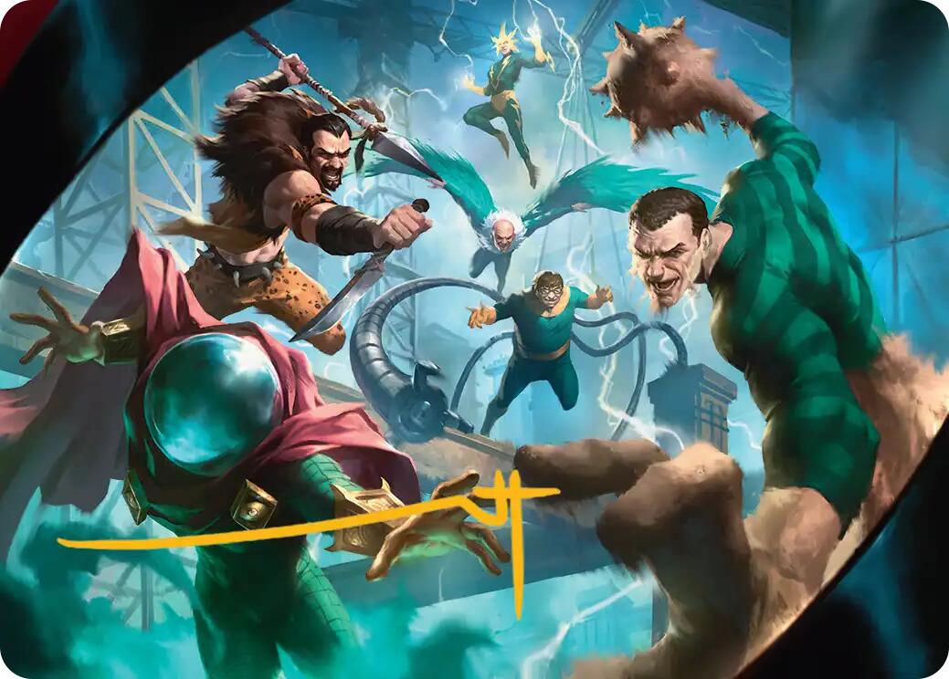 Behold the Sinister Six! Art Card (7/54) (Gold-Stamped Signature) [Marvel's Spider-Man Art Series] | Exor Games New Glasgow