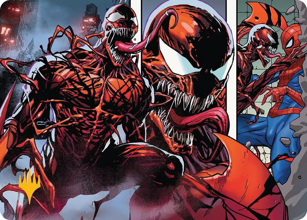 Carnage, Crimson Chaos Art Card (Gold-Stamped Planeswalker Symbol) [Marvel's Spider-Man Art Series] | Exor Games New Glasgow