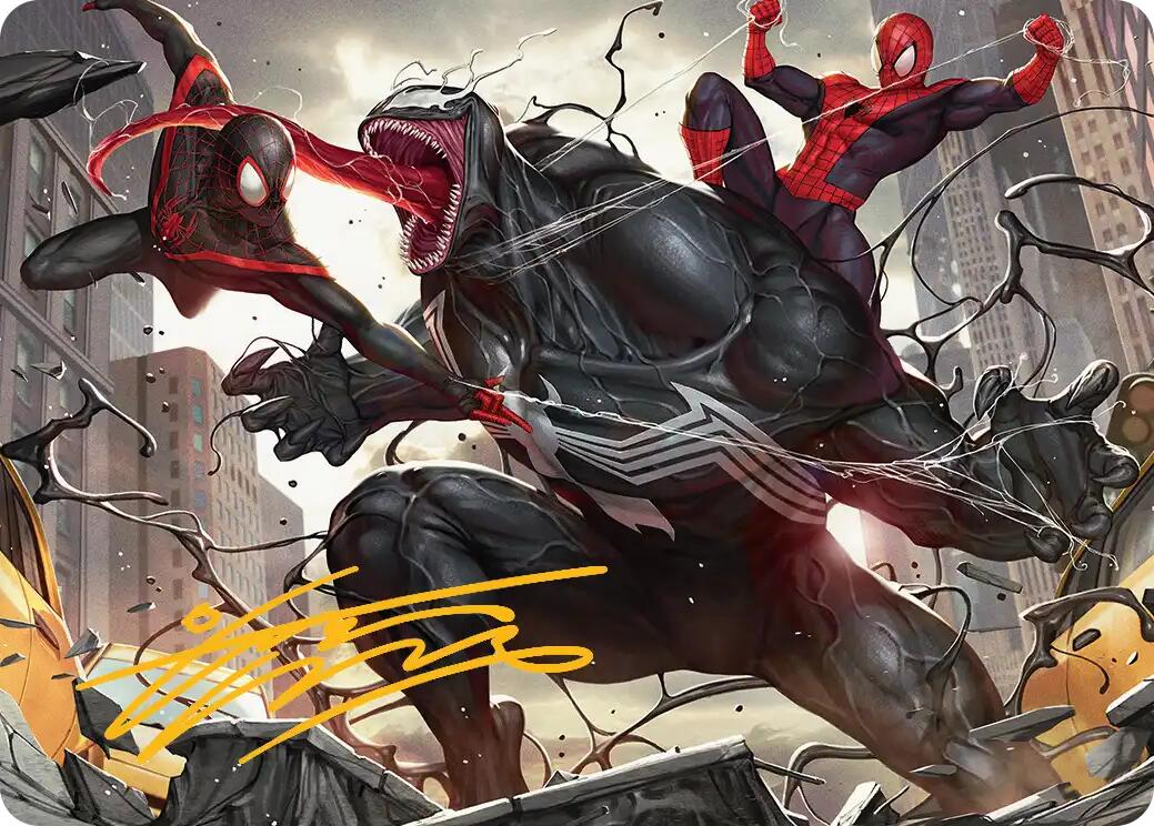 Terrific Team-Up Art Card (Gold-Stamped Signature) [Marvel's Spider-Man Art Series] | Exor Games New Glasgow