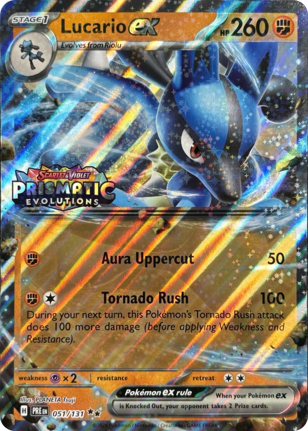 Lucario ex (051/131) (Prismatic Evolutions Stamp) [Miscellaneous Cards] | Exor Games New Glasgow