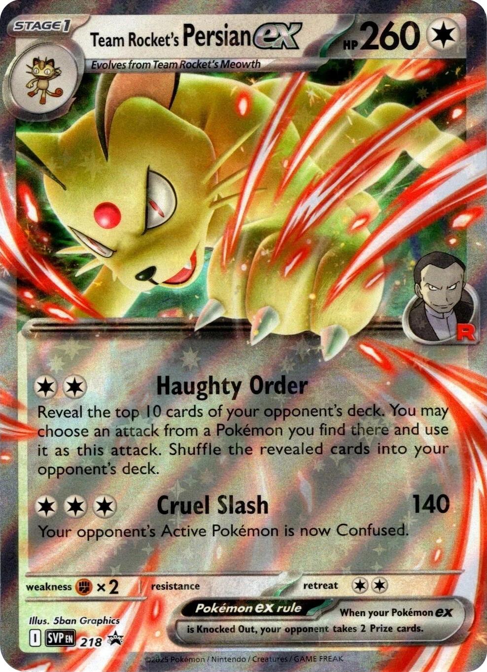 Team Rocket's Persian ex (218) [Scarlet & Violet: Black Star Promos] | Exor Games New Glasgow