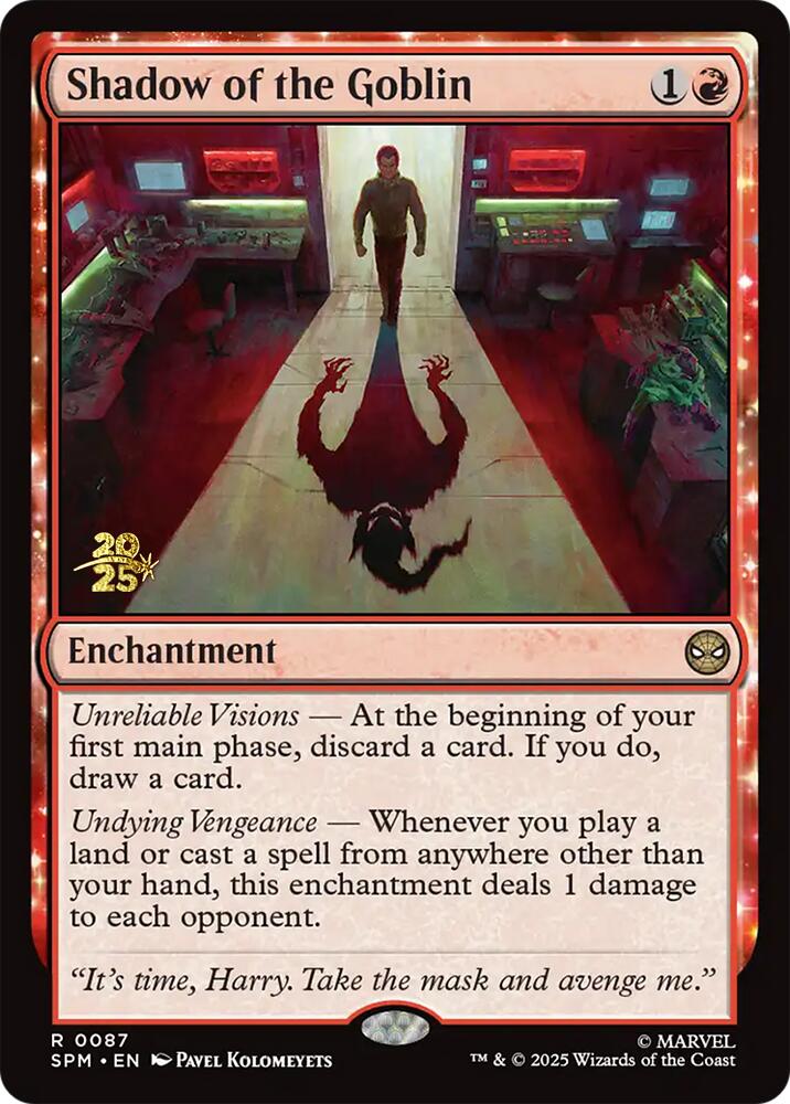 Shadow of the Goblin [Marvel's Spider-Man Prerelease Promos] | Exor Games New Glasgow