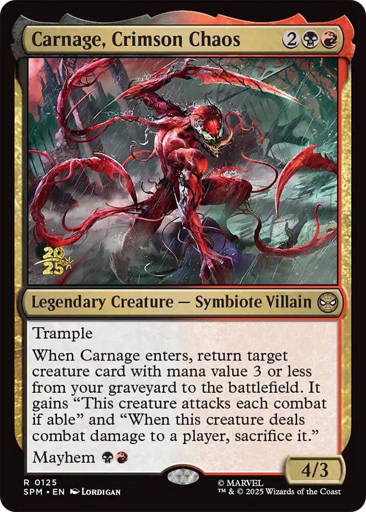 Carnage, Crimson Chaos [Marvel's Spider-Man Prerelease Promos] | Exor Games New Glasgow