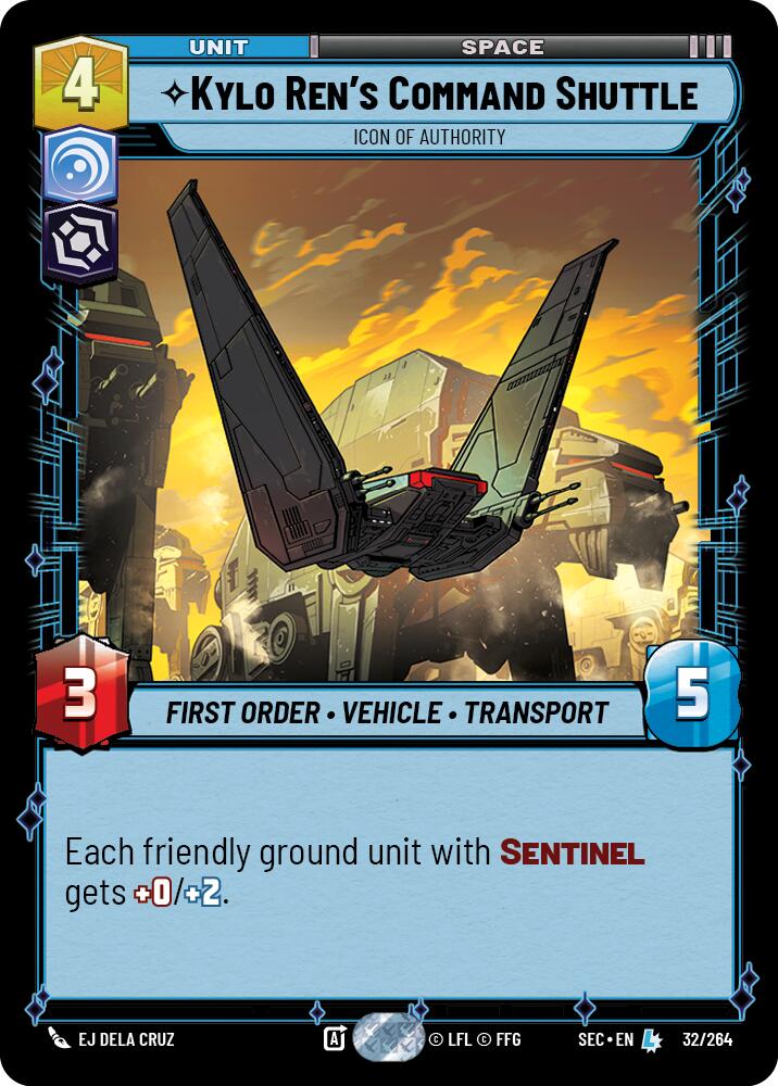 Kylo Ren's Command Shuttle (32/264) - Icon of Authority (32/264) [Secrets of Power] | Exor Games New Glasgow