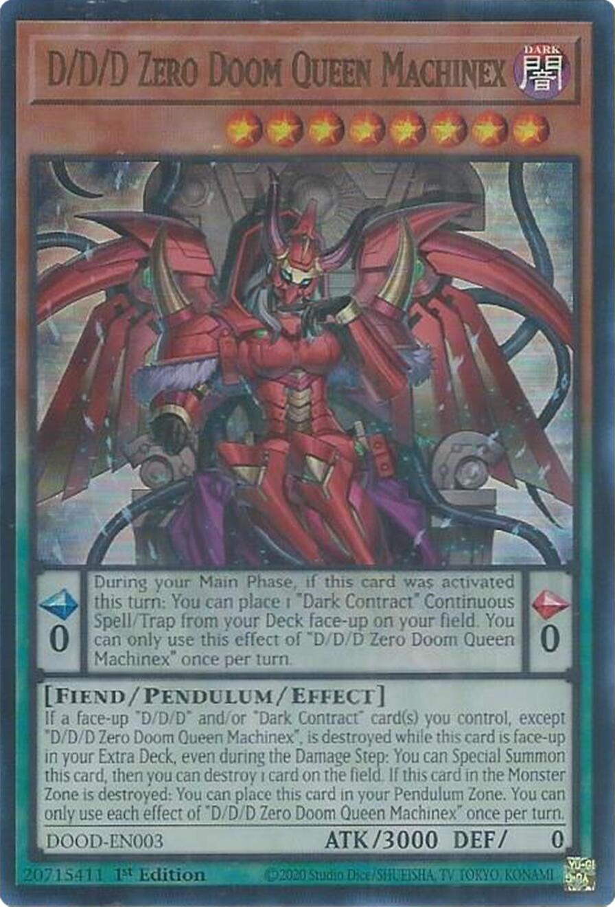 D/D/D Zero Doom Queen Machinex [DOOD-EN003] Ultra Rare | Exor Games New Glasgow