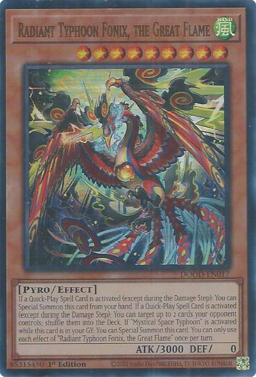 Radiant Typhoon Fonix, the Great Flame [DOOD-EN017] Ultra Rare | Exor Games New Glasgow