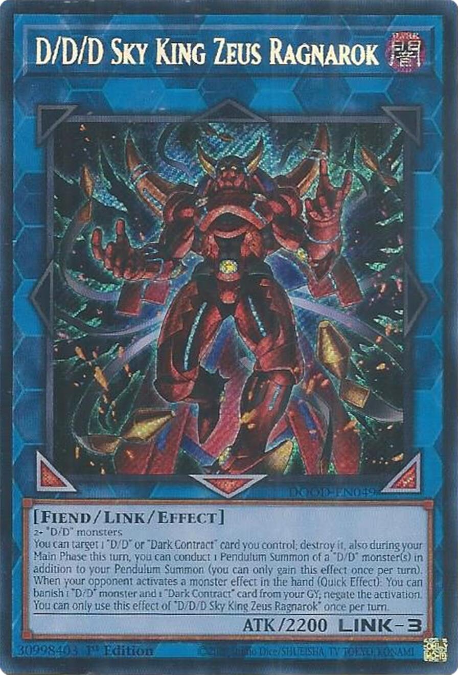 D/D/D Sky King Zeus Ragnarok [DOOD-EN049] Secret Rare | Exor Games New Glasgow