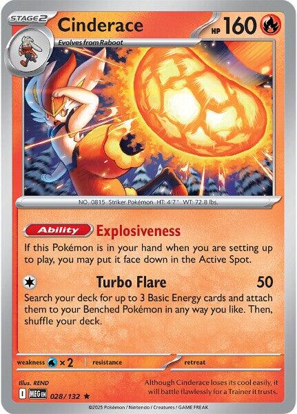 Cinderace (028/132) [Mega Evolution: Base Set] | Exor Games New Glasgow