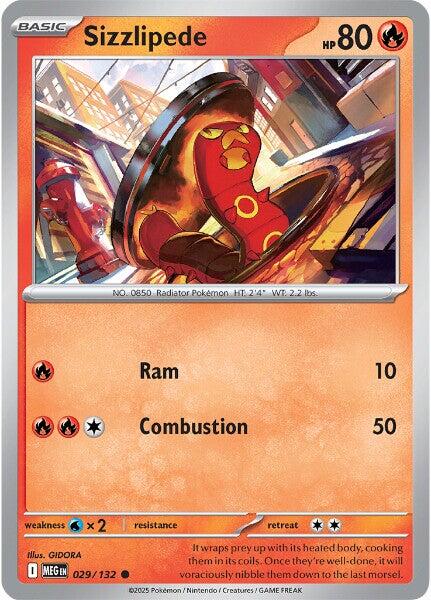 Sizzlipede (029/132) [Mega Evolution: Base Set] | Exor Games New Glasgow