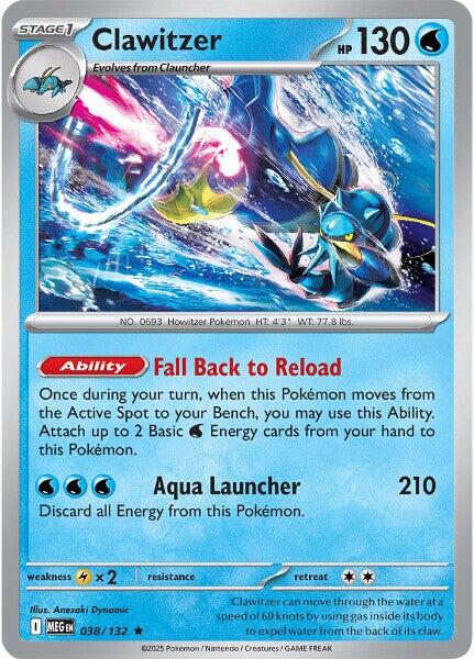 Clawitzer (038/132) [Mega Evolutions: Base Set] | Exor Games New Glasgow