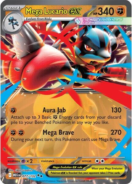 Mega Lucario ex (077/132) [Mega Evolution: Base Set] | Exor Games New Glasgow