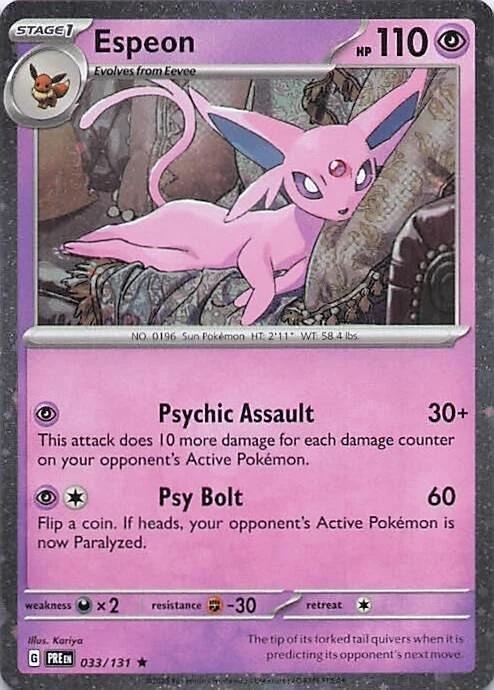 Espeon (033/131) (Cosmos Holo) [Miscellaneous Cards] | Exor Games New Glasgow