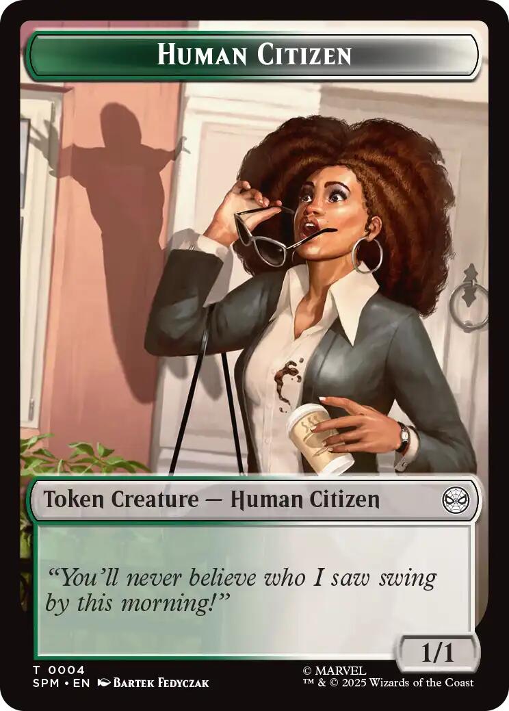 Human Citizen // Treasure Double-Sided Token [Marvel's Spider-Man Tokens] | Exor Games New Glasgow