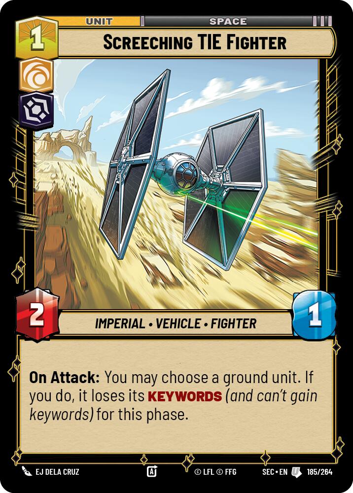 Screeching TIE Fighter (185/264) (185/264) [Secrets of Power] | Exor Games New Glasgow