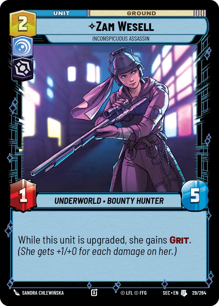 Zam Wesell (29/264) - Inconspicuous Assassin (29/264) [Secrets of Power] | Exor Games New Glasgow
