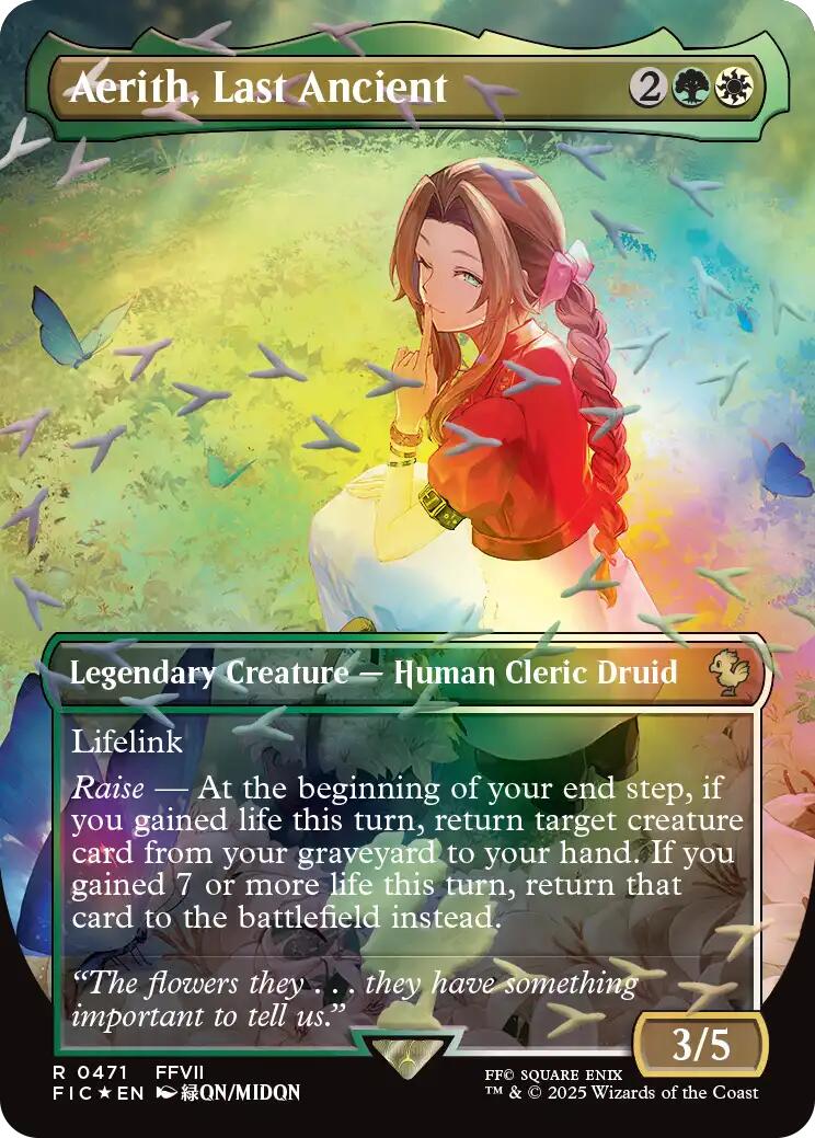 Aerith, Last Ancient (Borderless) (Chocobo Track Foil) [FINAL FANTASY Commander] | Exor Games New Glasgow