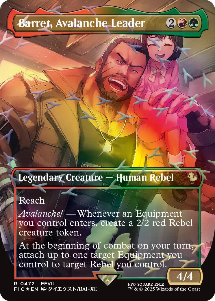 Barret, Avalanche Leader (Borderless) (Chocobo Track Foil) [FINAL FANTASY Commander] | Exor Games New Glasgow