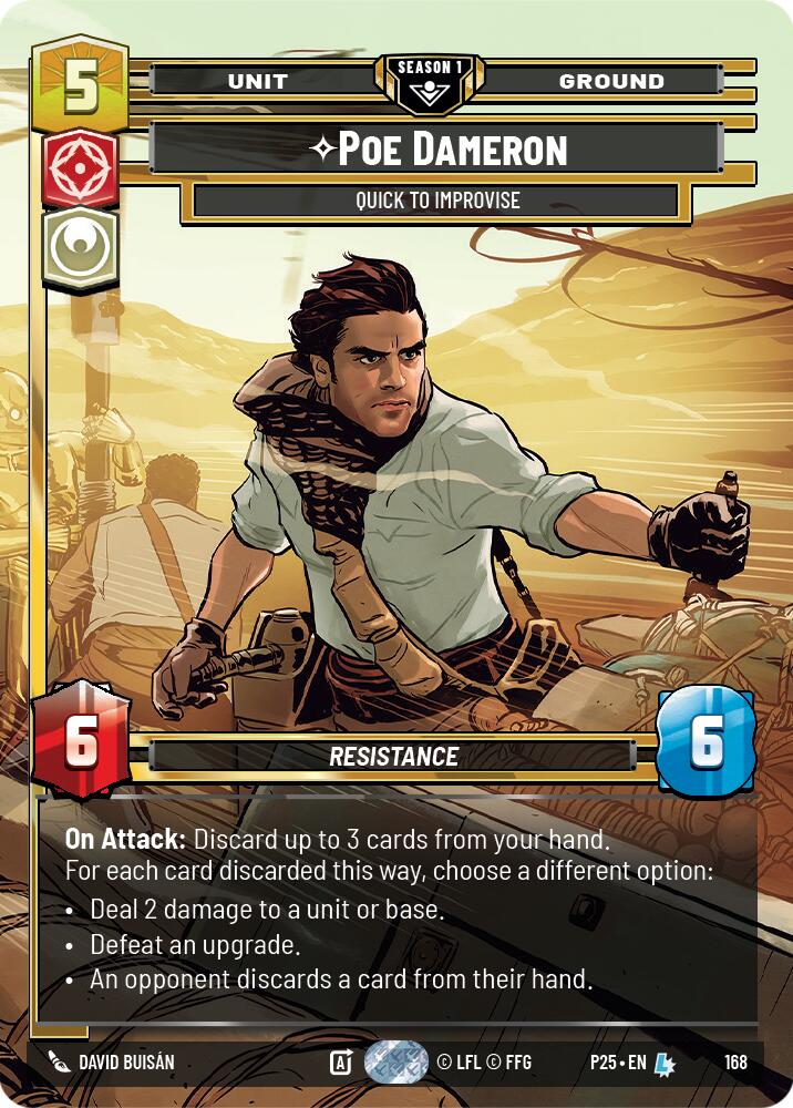 Poe Dameron - Quick to Improvise (168) (168) [Sector and Regional Promos: Season 1] | Exor Games New Glasgow