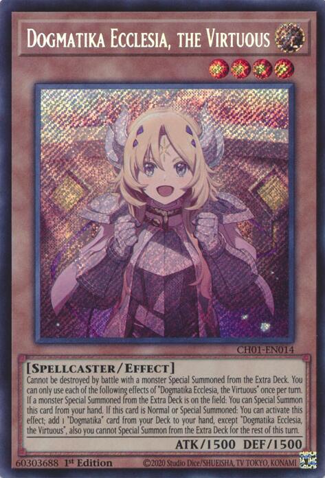 Dogmatika Ecclesia, the Virtuous (Secret Rare) [CH01-EN014] Secret Rare | Exor Games New Glasgow