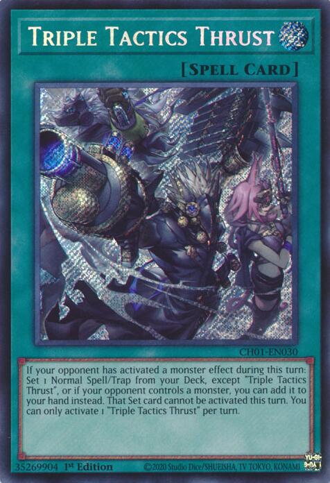 Triple Tactics Thrust (Secret Rare) [CH01-EN030] Secret Rare | Exor Games New Glasgow