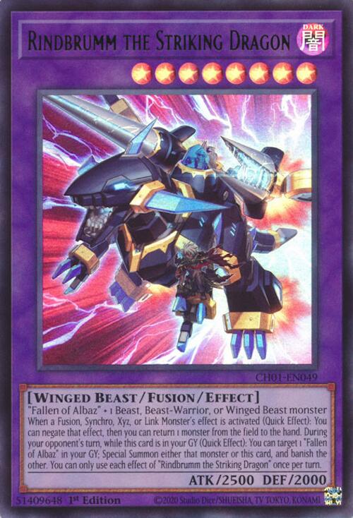 Rindbrumm the Striking Dragon [CH01-EN049] Ultra Rare | Exor Games New Glasgow