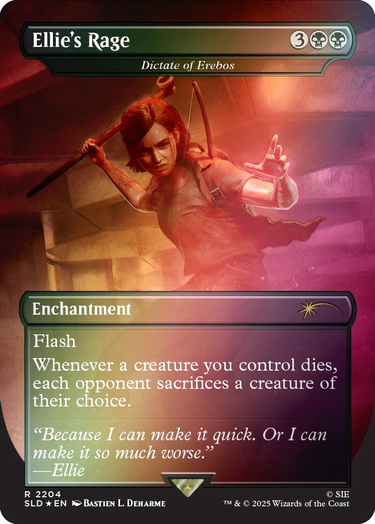 Ellie's Rage - Dictate of Erebos (Rainbow Foil) [Secret Lair Drop Series] | Exor Games New Glasgow