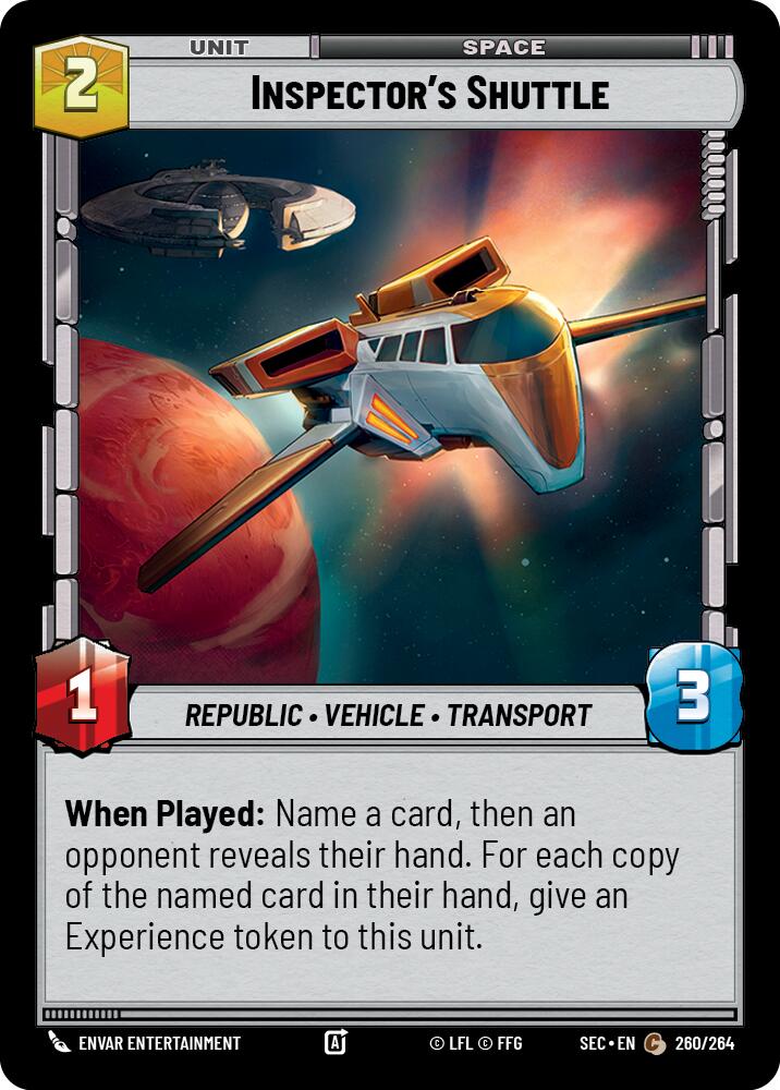 Inspector's Shuttle (260/264) (260/264) [Secrets of Power] | Exor Games New Glasgow