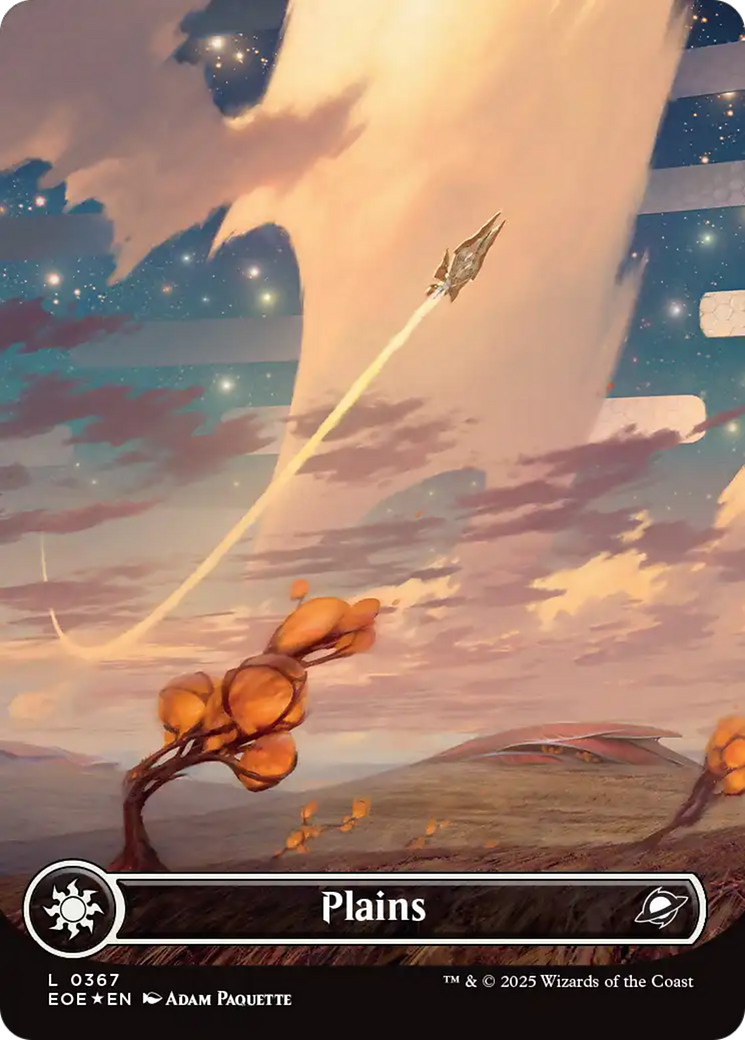 Plains (0367) (Borderless) (Galaxy Foil) [Edge of Eternities] | Exor Games New Glasgow