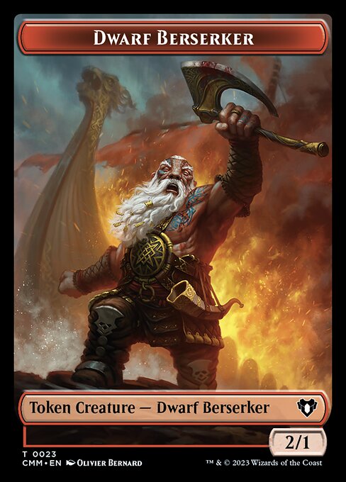 Human Soldier // Dwarf Berserker Double-Sided Token [Commander Masters Tokens] | Exor Games New Glasgow