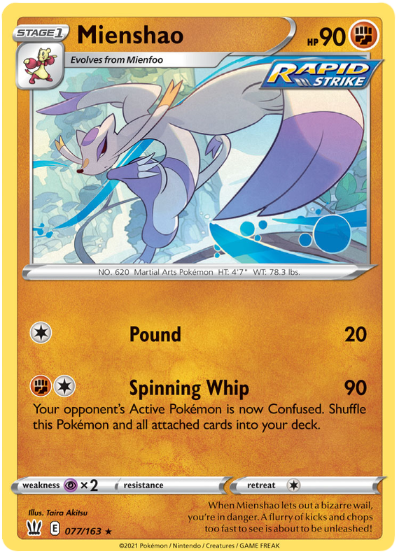 Mienshao (077/163) [Sword & Shield: Battle Styles] | Exor Games New Glasgow