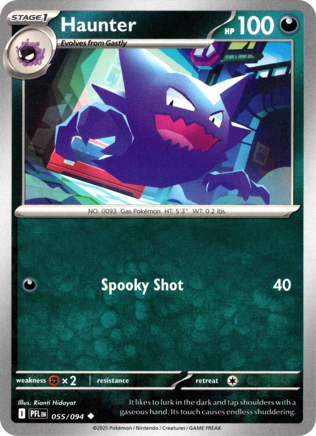 Haunter (055/094) (Reverse Holo) [Mega Evolution: Phantasmal Flames] | Exor Games New Glasgow