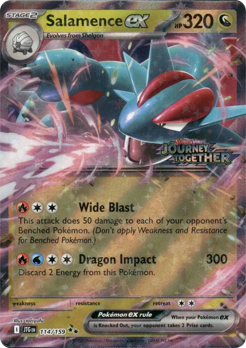 Salamence ex (114/159) (Journey Together Stamped) [Scarlet & Violet: Journey Together] | Exor Games New Glasgow
