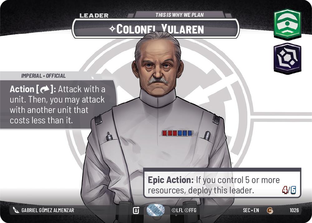 Colonel Yularen - This is Why We Plan (Showcase) (1026) (1026) [Secrets of Power] | Exor Games New Glasgow