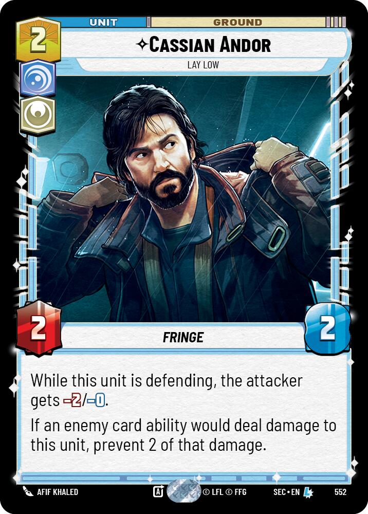 Cassian Andor (552) - Lay Low (Foil) (552) [Secrets of Power] | Exor Games New Glasgow