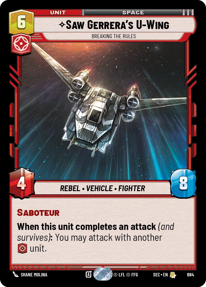 Saw Gerrera's U-Wing - Wing (684) - Breaking the Rules (Foil) (684) (684) [Secrets of Power] | Exor Games New Glasgow