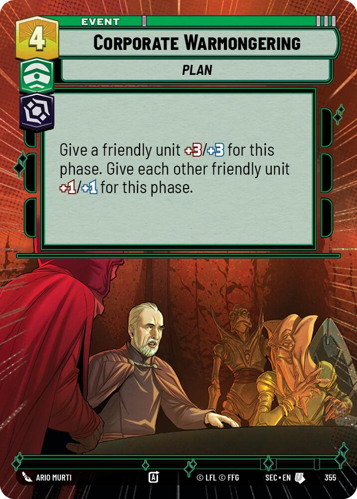 Corporate Warmongering (355) (Hyperspace) (355) [Secrets of Power] | Exor Games New Glasgow