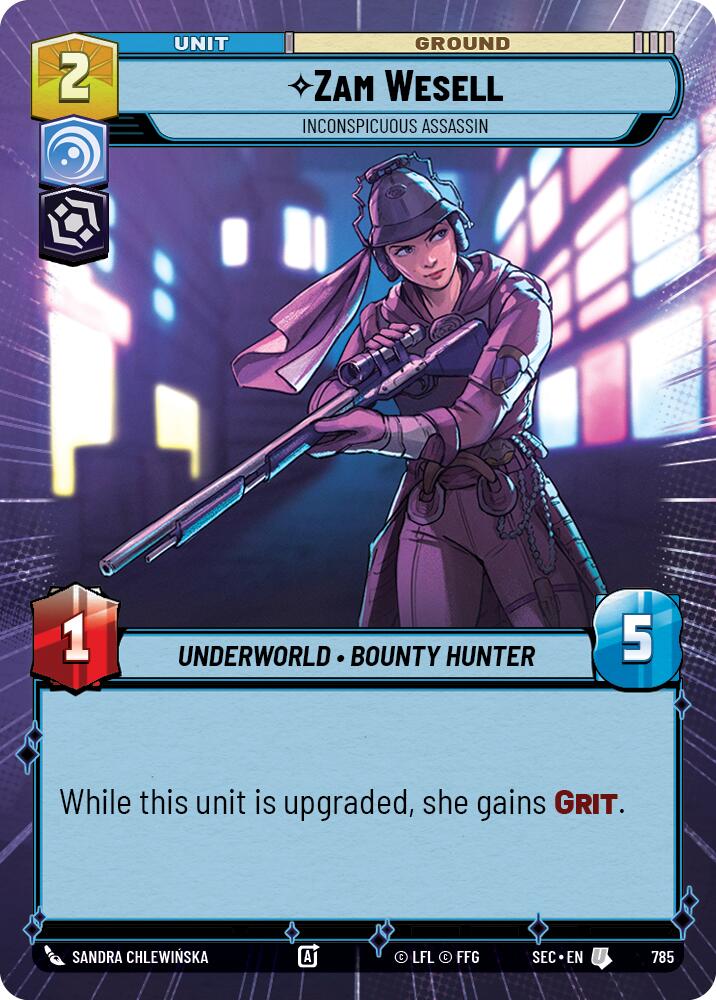 Zam Wesell - Inconspicuous Assassin (Hyperspace Foil) (785) (785) [Secrets of Power] | Exor Games New Glasgow