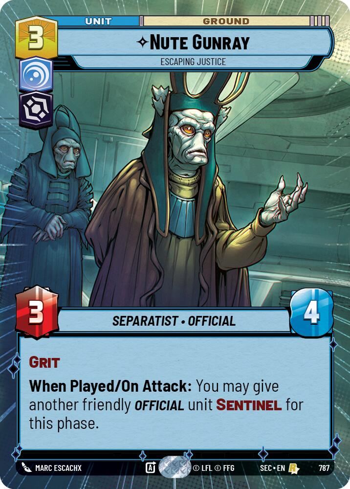 Nute Gunray - Escaping Justice (Hyperspace Foil) (787) (787) [Secrets of Power] | Exor Games New Glasgow