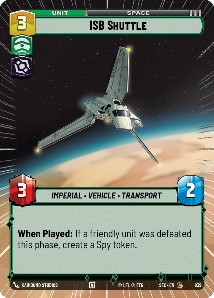 ISB Shuttle (839) (Hyperspace Foil) (839) [Secrets of Power] | Exor Games New Glasgow
