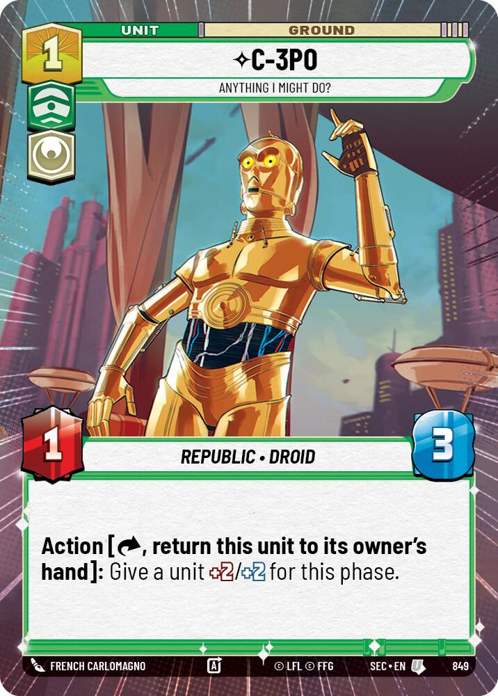 C-3PO - Anything I Might Do? (Hyperspace Foil) (849) (849) [Secrets of Power] | Exor Games New Glasgow