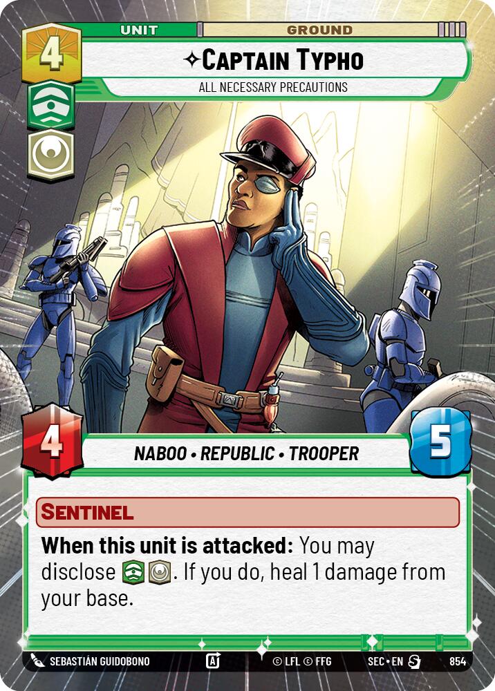 Captain Typho - All Necessary Precautions (Hyperspace Foil) (854) (854) [Secrets of Power] | Exor Games New Glasgow