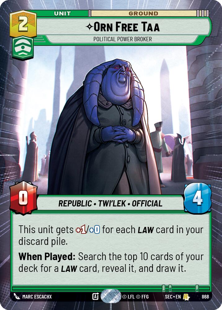 Orn Free Taa - Political Power Broker (Hyperspace Foil) (868) (868) [Secrets of Power] | Exor Games New Glasgow