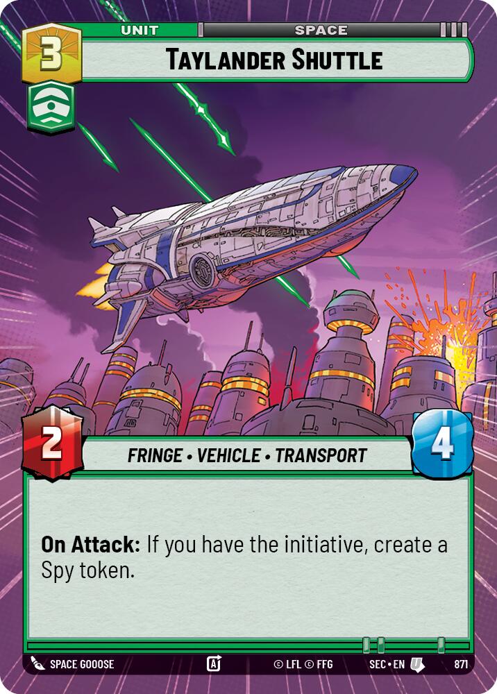 Taylander Shuttle (871) (Hyperspace Foil) (871) [Secrets of Power] | Exor Games New Glasgow