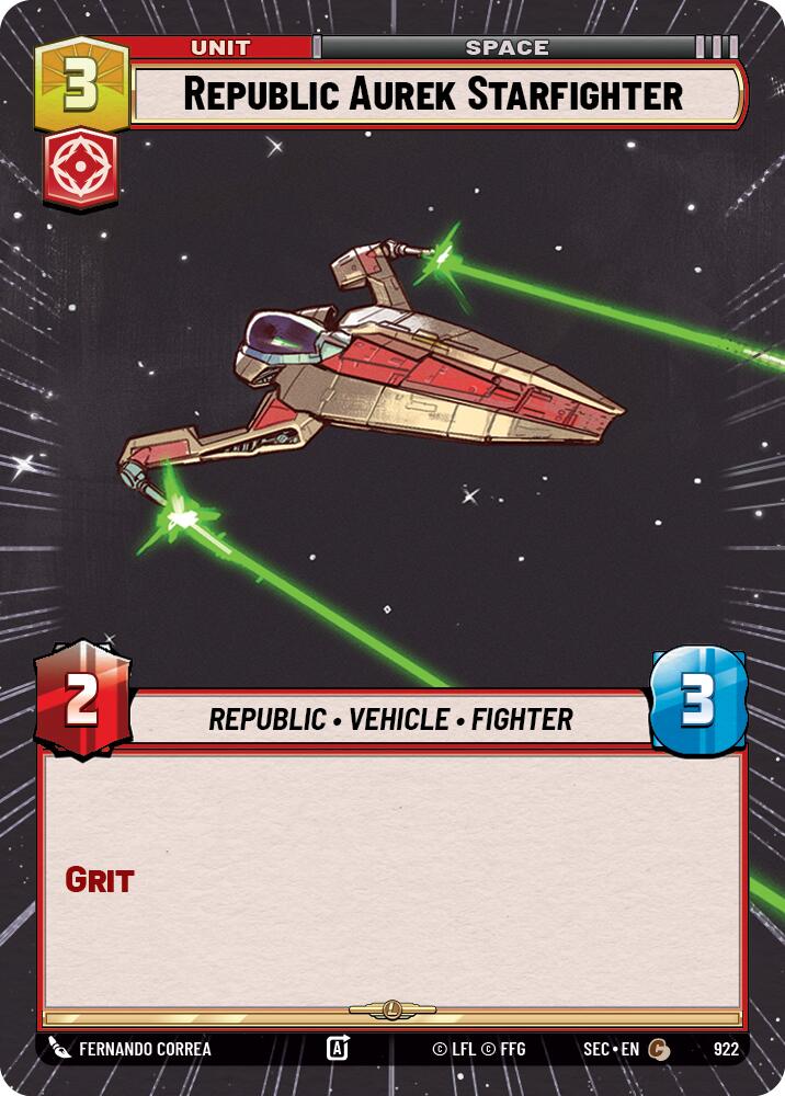 Republic Aurek Starfighter (922) (Hyperspace Foil) (922) [Secrets of Power] | Exor Games New Glasgow