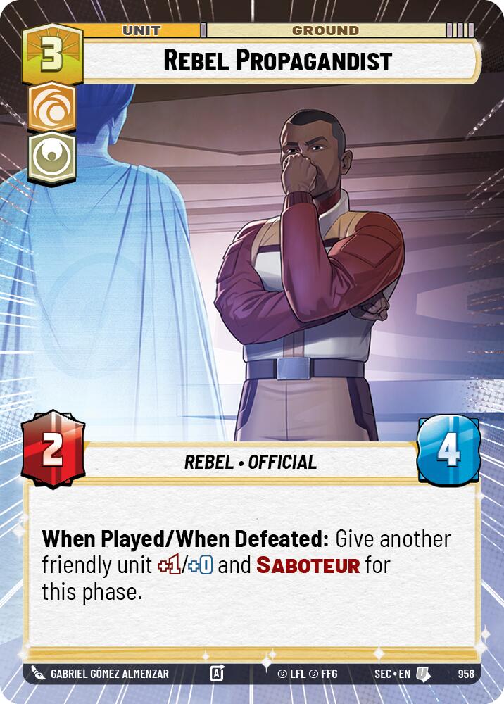 Rebel Propagandist (958) (Hyperspace Foil) (958) [Secrets of Power] | Exor Games New Glasgow
