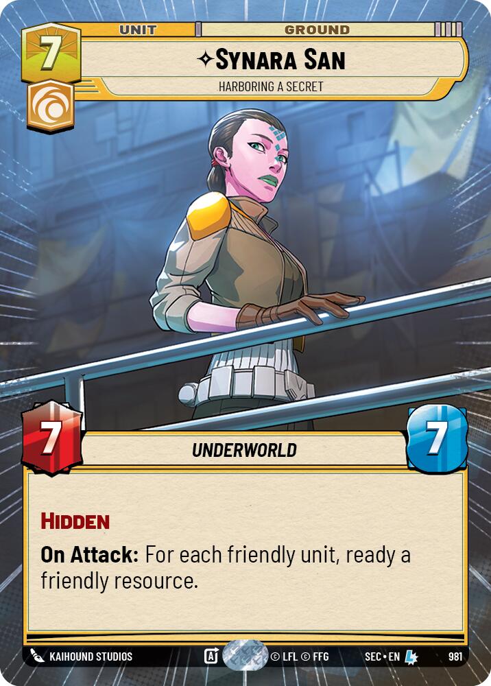 Synara San - Harboring a Secret (Hyperspace Foil) (981) (981) [Secrets of Power] | Exor Games New Glasgow