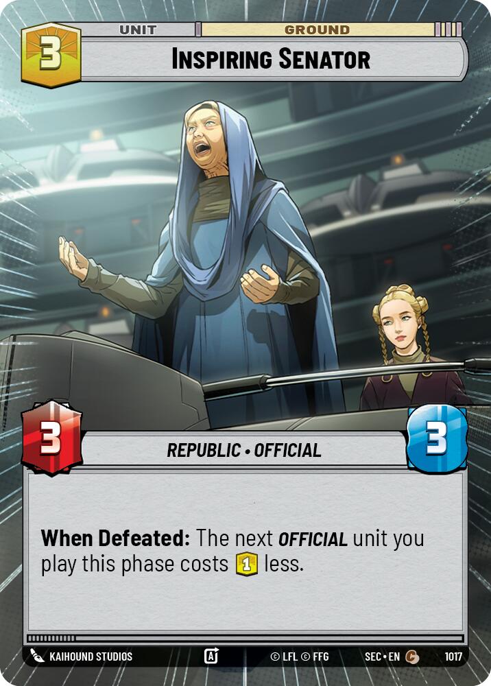 Inspiring Senator (1017) (Hyperspace Foil) (1017) [Secrets of Power] | Exor Games New Glasgow