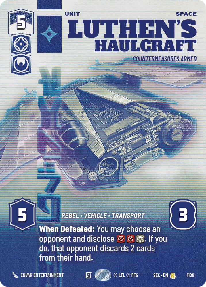 Luthen's Haulcraft - Countermeasures Armed (Prestige Foil) (1106) (1106) [Secrets of Power] | Exor Games New Glasgow