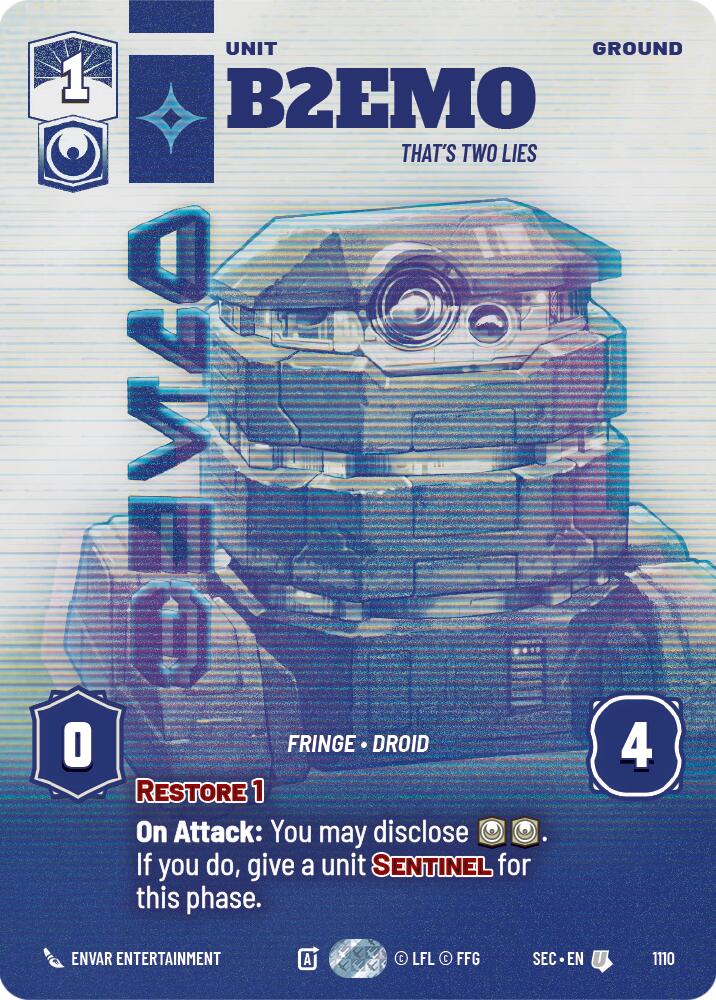 B2EMO - That's Two Lies (Prestige Foil) (1110) (1110) [Secrets of Power] | Exor Games New Glasgow