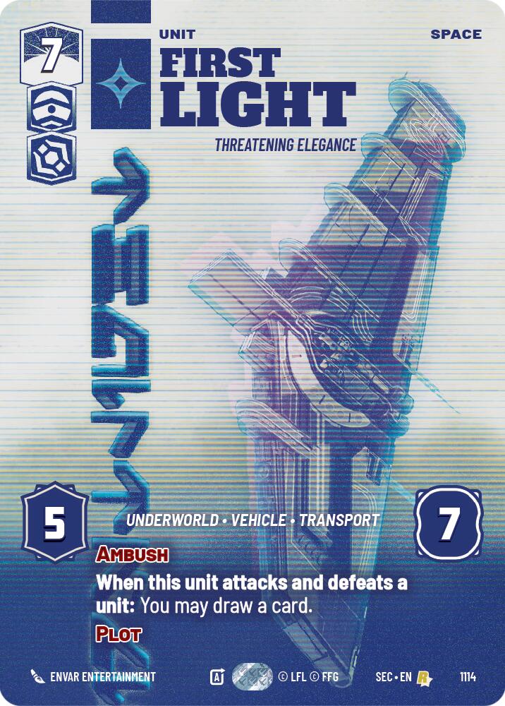 First Light - Threatening Elegance (Prestige Foil) (1114) (1114) [Secrets of Power] | Exor Games New Glasgow